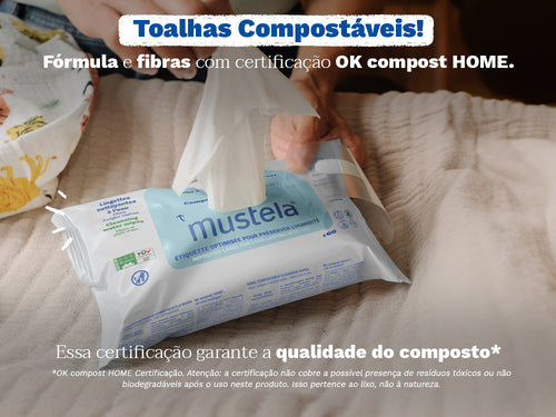 Toalhas Umedecidas Compostáveis sem Perfume - Mustela Brasil - 4