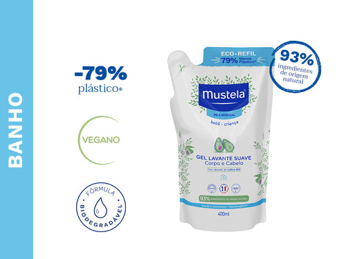 Refil Gel Lavante Suave com Abacate Orgânico - Mustela Brasil - 3