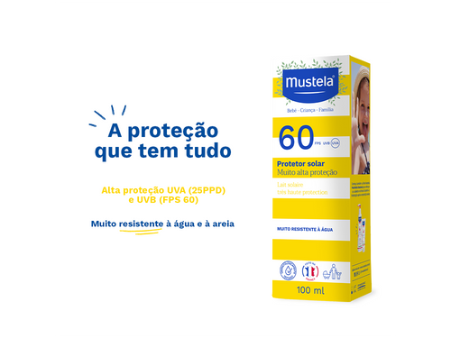 Protetor Solar Alta Proteção FPS 60 100 ml - Mustela Brasil - 3