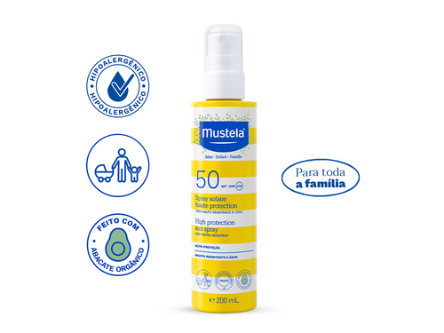 Protetor Solar Alta Proteção Spray FPS 50 200 ml - Mustela Brasil - 4