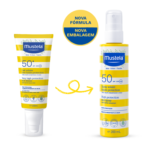 Protetor Solar Alta Proteção Spray FPS 50 200 ml - Mustela Brasil - 1