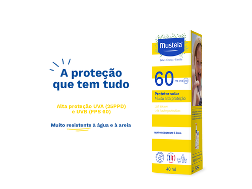 Protetor Solar Alta Proteção FPS 60 40 ml - Mustela Brasil - 3