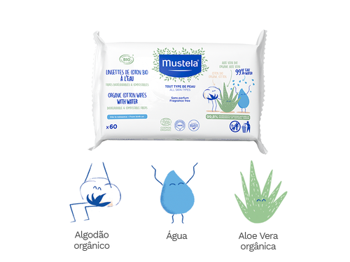 Toalhas de Algodão BIO à base de água - Mustela Brasil - 3