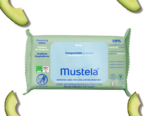 Toalhas Umedecidas Compostáveis com Perfume - Mustela Brazil - 1