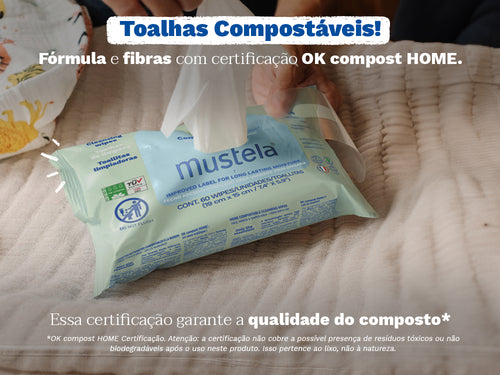 Toalhas Umedecidas Compostáveis com Perfume - Mustela Brazil - 4