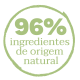 96% INGREDIENTES DE ORIGEM NATURAL 